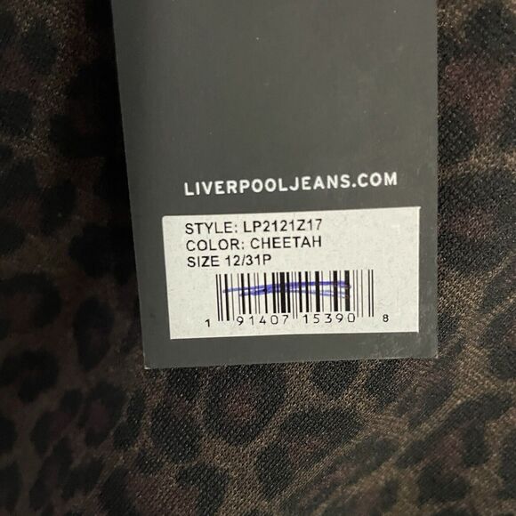 Liverpool REESE Pull On Legging 12/31 P Petite Brown Black Cheetah Slimming NEW - Picture 9 of 11